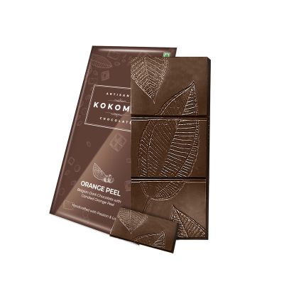 Kokomae: Belgian Dark Chocolate with Orange Peel - 50 gm