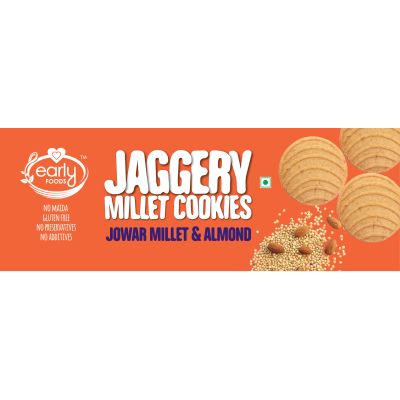 Early Foods: Jowar Almond Jaggery Cookies - Pack of 2 - 150 gm each