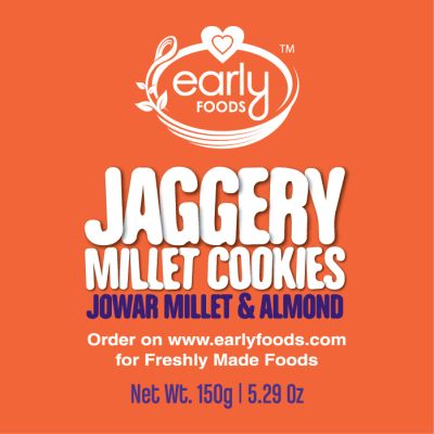 Early Foods: Jowar Almond Jaggery Cookies - Pack of 2 - 150 gm each