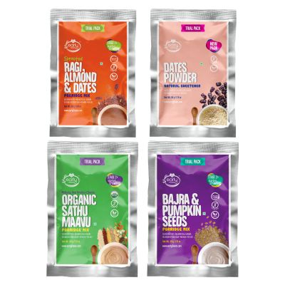 Early Foods: Stage 2 Trial Pack Combo - Organic Fresh Porridge Mixes - Pack of 3 - 50 gm each