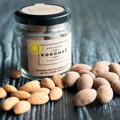 Kokomae: Caramalised Almonds in Dark Chocolate - 85 gm