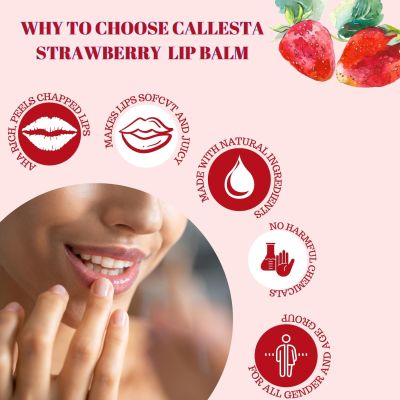 Callesta: AHA Rich Strawberry Lip Balm - 8gm