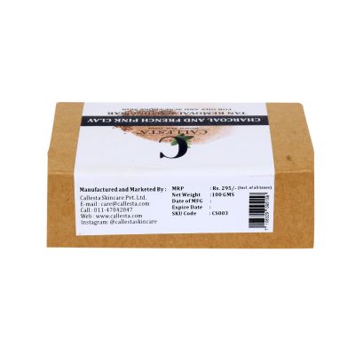 Callesta: Acne Control - Charcoal and Pink Clay Soap - 100gm