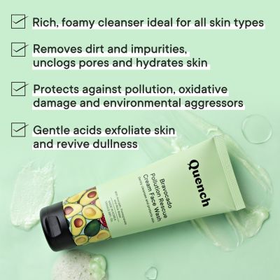 Quench Botanics: Bravocado Pollution Rescue Cream Face Wash - 100ml