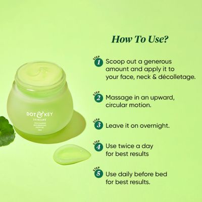 Dot & Key: Cica Niacinamide Night Gel with Tea Tree Oil - Fights Dark Spots & Acne for All Skin - 25ml