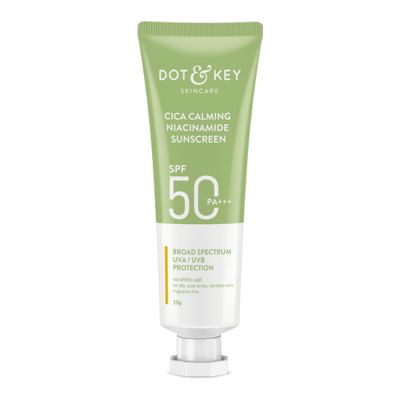 Dot & Key: CICA Niacinamide Face Sunscreen SPF 50 PA+++ - UV Protection for Oily - and Acne Prone Skin - 25gm