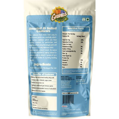 Granos: Roasted & Salted Cashews - 100 gm