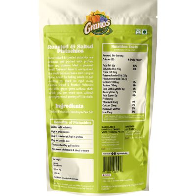 Granos: Roasted & Salted Pistachios (Shelled) - 100 gm