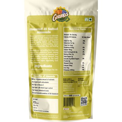 Granos: Roasted & Salted Almonds - 100 gm