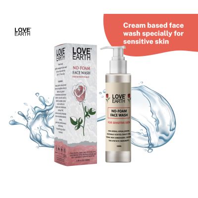 Love Earth: No Foam Face Wash for Normal to Sensitive Skin Gentle Skin Cleanser - 100ml