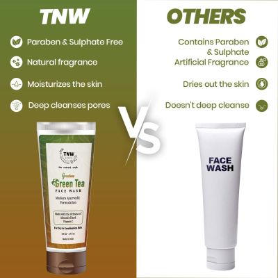 TNW - The Natural Wash: Green Tea Face Wash (Grealmo) For Dry To Combination Skin - 100ml