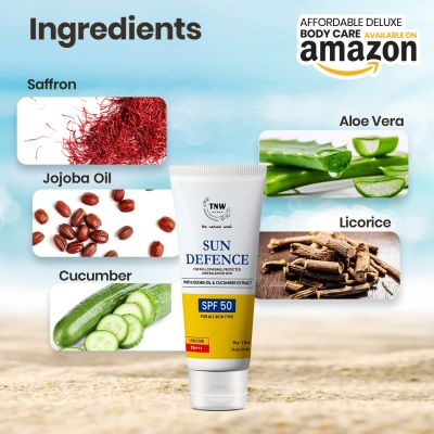 TNW - The Natural Wash: Sun Defence SPF 50 Cream (Paraben Free) - 50gm