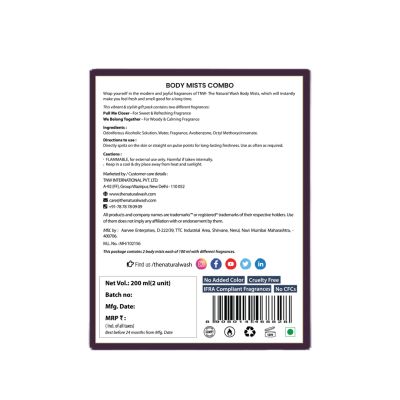 TNW - The Natural Wash: Body Mist Combo - Pull me Closer 100ml & We Belong Together 100ml