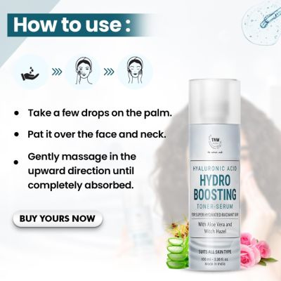 TNW - The Natural Wash: Hyaluronic Acid Hydro Boosting Toner-Serum For Hydrating & Glowing Skin- 100ml