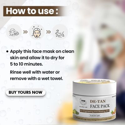 TNW - The Natural Wash: D-Tan Face Pack For Brightening & Glowing Skin - 50gm