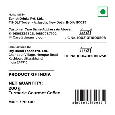 Auric: Curcumin Rich Turmeric Gourmet Coffee - 200 gm