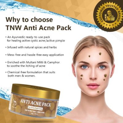 TNW - The Natural Wash: Anti Acne Pack For Active/Cystic Acne - 50gm
