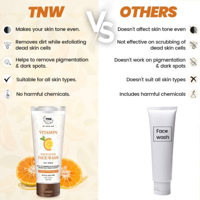 TNW - The Natural Wash: Vitamin C Exfoliating Face Wash For Refresh, Toned & Glowing Skin - 100ml