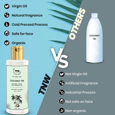 TNW - The Natural Wash: Pure Coconut Oil - Cold Pressed Oil For Skin & Hair -100ml