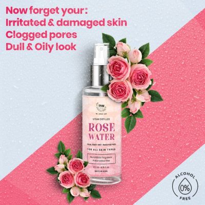 TNW - The Natural Wash: Steam Distilled Pure Rose Water (Free From Artificial Fragrance & Alcohol) - 200ml
