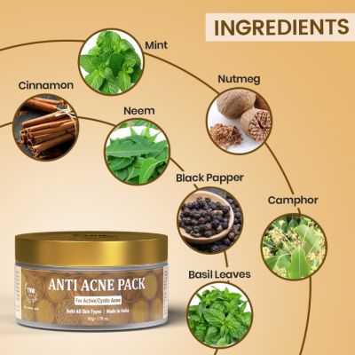 TNW - The Natural Wash: Anti Acne Pack For Active/Cystic Acne - 50gm