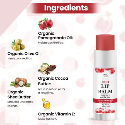 TNW - The Natural Wash: Pomegranate Tinted Lip Balm - 6gm