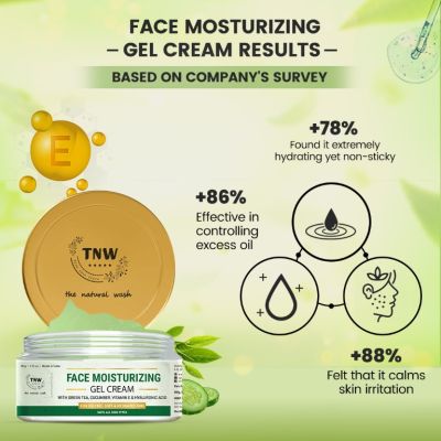 TNW - The Natural Wash: Face Moisturizing Gel Cream For Oil Free, Soft & Hydrated Skin - 50gm