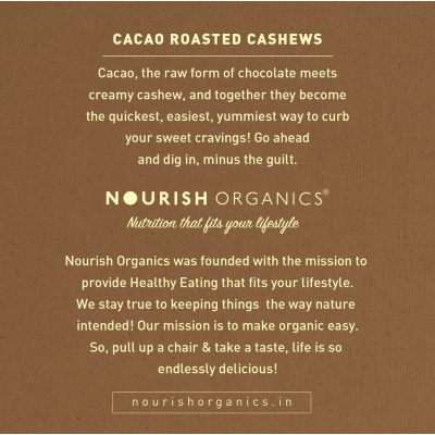 Nourish Organics: Cacao Roasted Cashews - 140gms