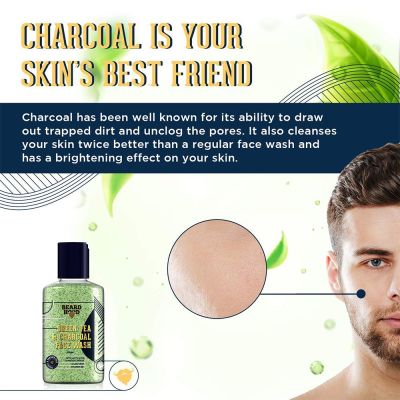 Beardhood: Green Tea & Charcoal Face Wash For Man - 100 ml