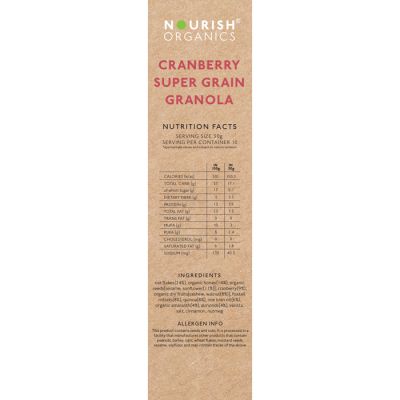 Nourish Organics: Cranberry Super Grain Granola - 300 gm