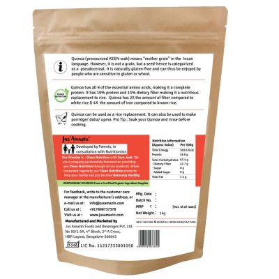 Jus Amazin: Organic Quinoa - 1000 gm