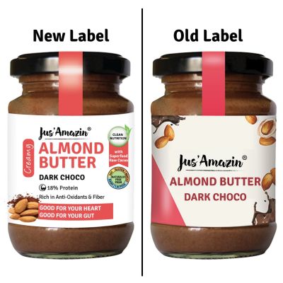 Jus Amazin: Creamy Almond Butter - Dark Chocolate - 125 gm