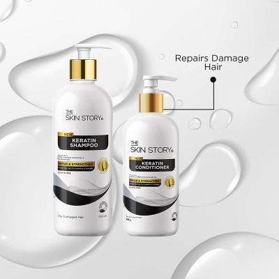 The Skin Story: Duo Value Pack (Sulfate Free Keratin Shampoo - 450ml + Keratin Conditioner - 250gm)