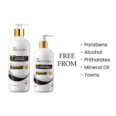 The Skin Story: Duo Value Pack (Sulfate Free Keratin Shampoo - 450ml + Keratin Conditioner - 250gm)