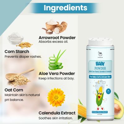 TNW - The Natural Wash: Baby Powder For Soft & Delicate Skin- 100gm