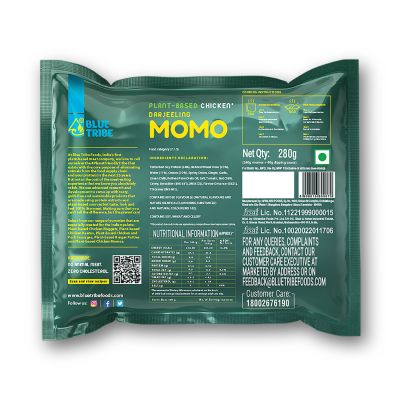 Blue Tribe Foods: Plant Based Chicken Momo - 280 gm