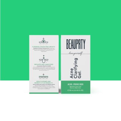 Beauprty: Acne clarifying gel (Anti-acne, controls sebum, removes spots, reduces blemishes, black & white heads) - 30ml