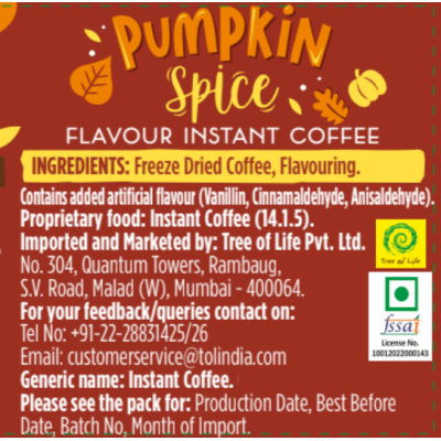 Beanies: Pumpkin Spice Flavour Instant Coffee - 50gm