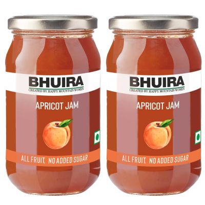 Bhuira: Sugar Free All Natural Jam Apricot - Pack of 2 - 240 gm each