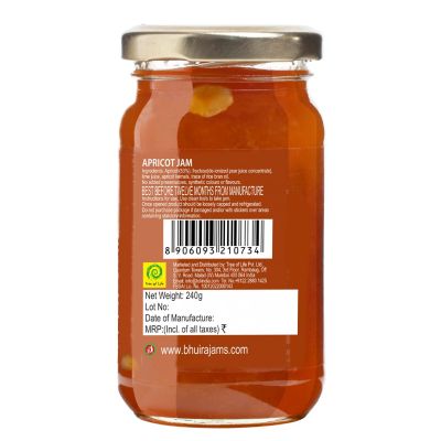 Bhuira: Sugar Free All Natural Jam Apricot - Pack of 2 - 240 gm each