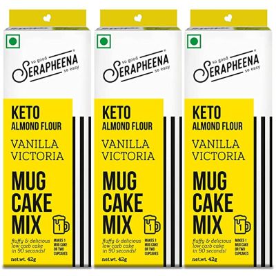 Serapheena: Vanilla Victoria Keto Cake Mix with Almond Flour - Pack of 3 (42gm Each)