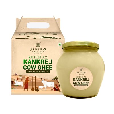 jivika naturals: Premium A2 Kankrej Cow Ghee (Glass Bottle) - 500 ml