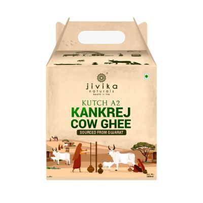 jivika naturals: Premium A2 Kankrej Cow Ghee (Glass Bottle) - 500 ml