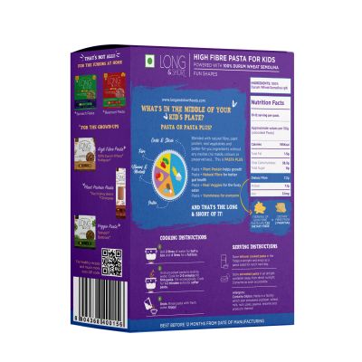 Long & Short: High Fibre Pasta Wholewheat Junior - 250gm