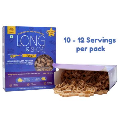 Long & Short: High Fibre Pasta Wholewheat Junior - 250gm