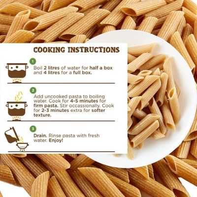 Long & Short: High Fibre Pasta Wholewheat Penne - 250gm