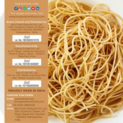 Long & Short: High Fibre Pasta Wholewheat Spaghetti - 250gm
