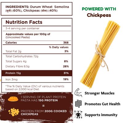 Long & Short: Plant Power Protien Pasta Chickpea Spaghetti - 250gm
