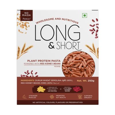 Long & Short: Plant Power Protien Pasta Red Kidney Bean Penne - 250gm