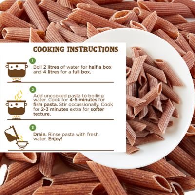 Long & Short: Plant Power Protien Pasta Red Kidney Bean Penne - 250gm